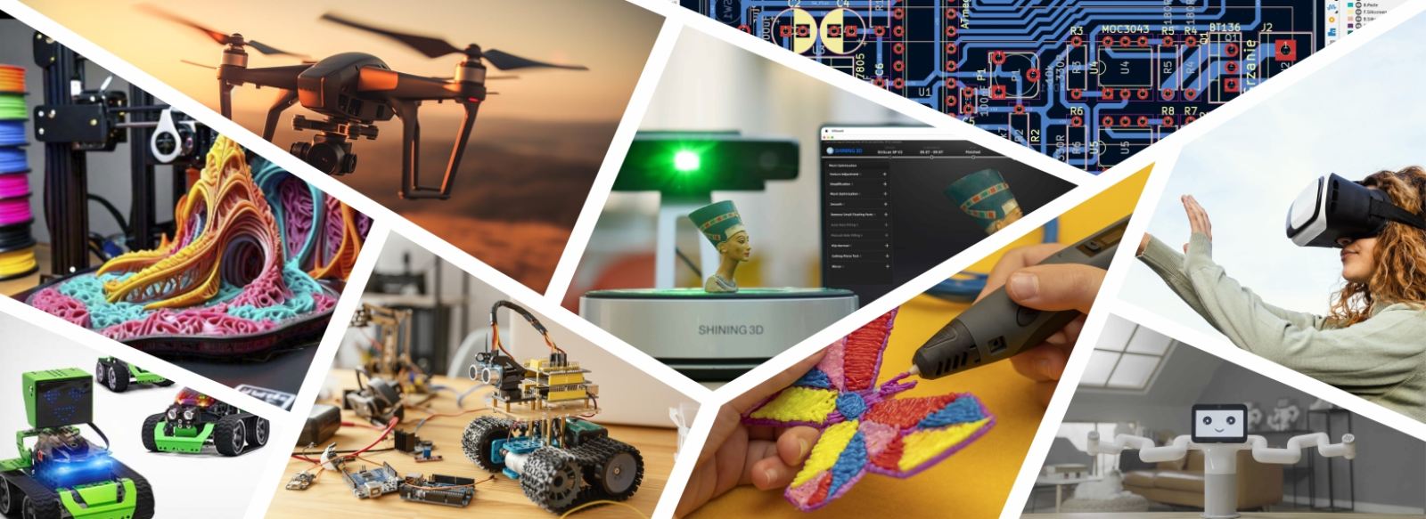 Baner: skaner 3D, elektronika, programowanie, długopisy 3D, dron, My Buddy 280, Arduino, gogle VR, Qoopers